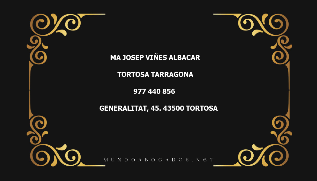 abogado Ma Josep Viñes Albacar en la localidad de Tortosa