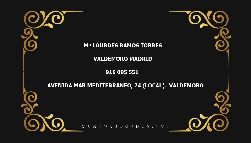 abogado Mª Lourdes Ramos Torres en la localidad de Valdemoro