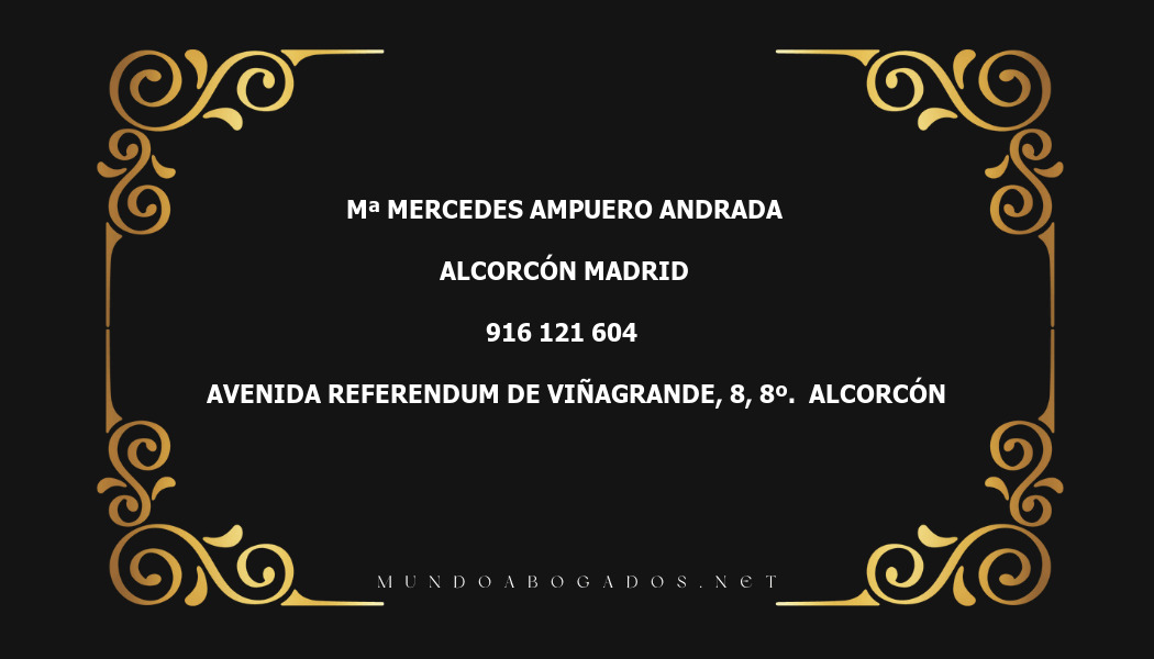 abogado Mª Mercedes Ampuero Andrada en la localidad de Alcorcón