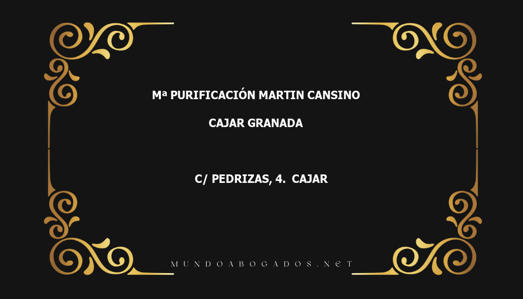 abogado Mª Purificación Martin Cansino en la localidad de Cajar