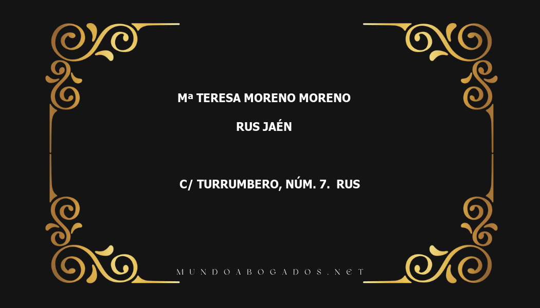 abogado Mª Teresa Moreno Moreno en la localidad de Rus