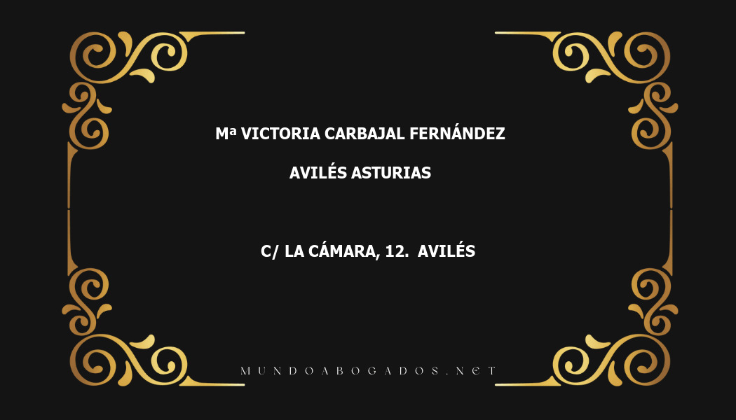 abogado Mª Victoria Carbajal Fernández en la localidad de Avilés