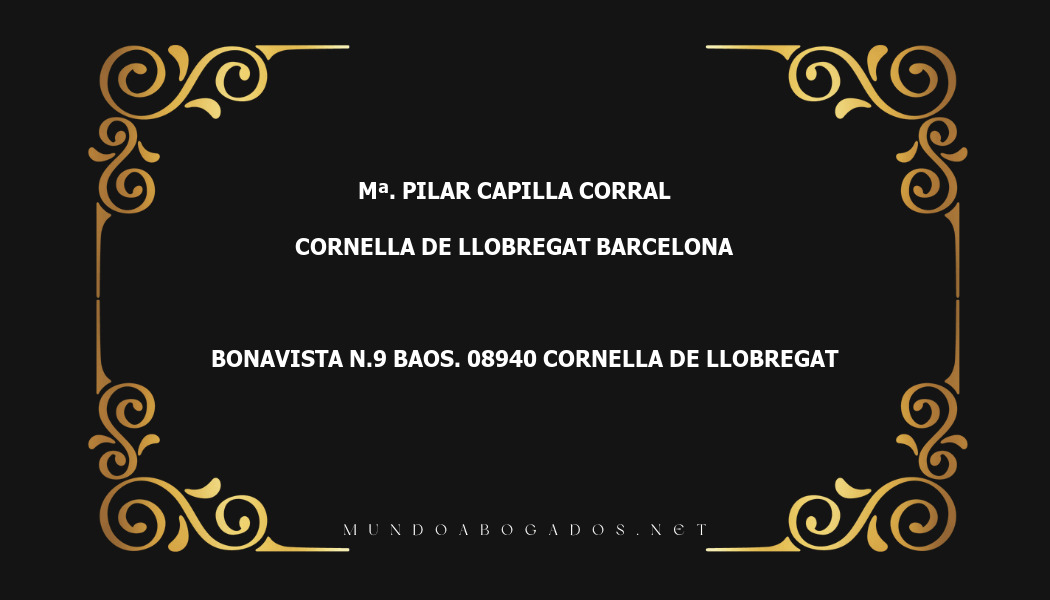 abogado Mª. Pilar Capilla Corral en la localidad de Cornella de Llobregat