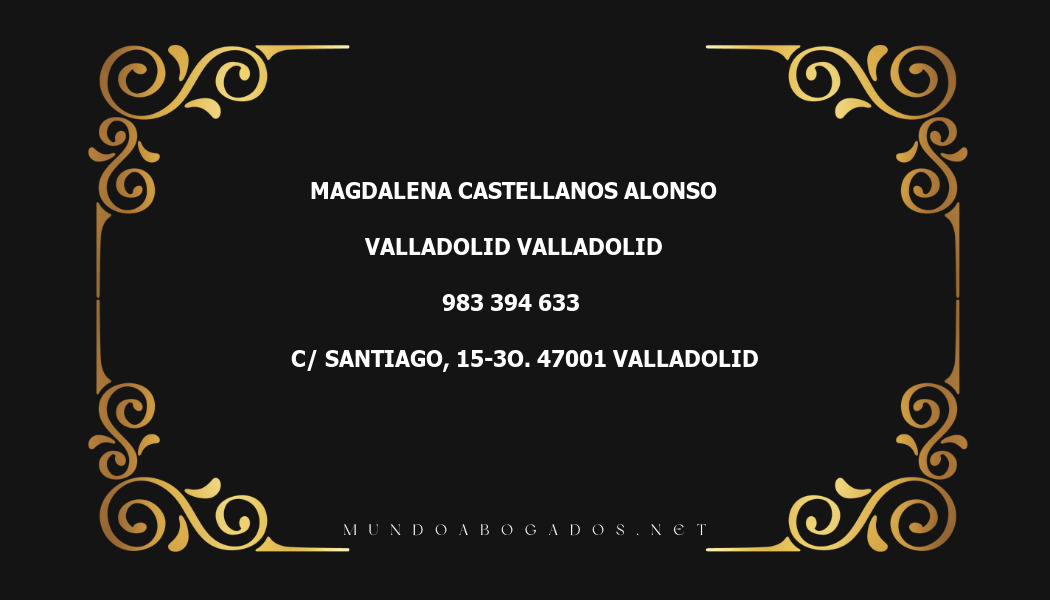 abogado Magdalena Castellanos Alonso en la localidad de Valladolid