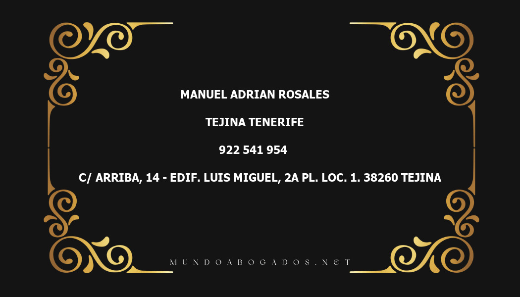 abogado Manuel Adrian Rosales en la localidad de Tejina