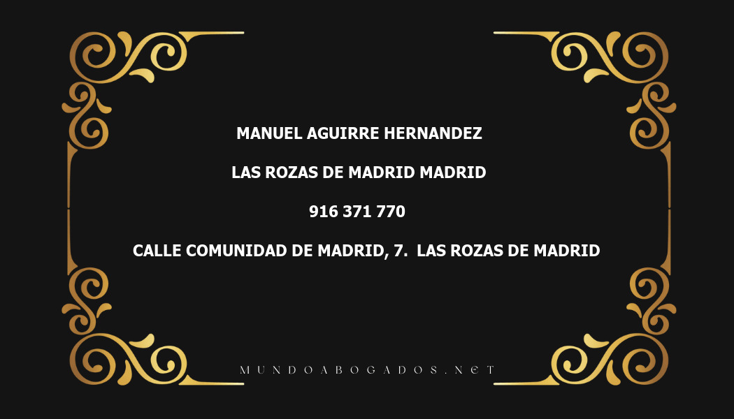 abogado Manuel Aguirre Hernandez en la localidad de Las Rozas de Madrid