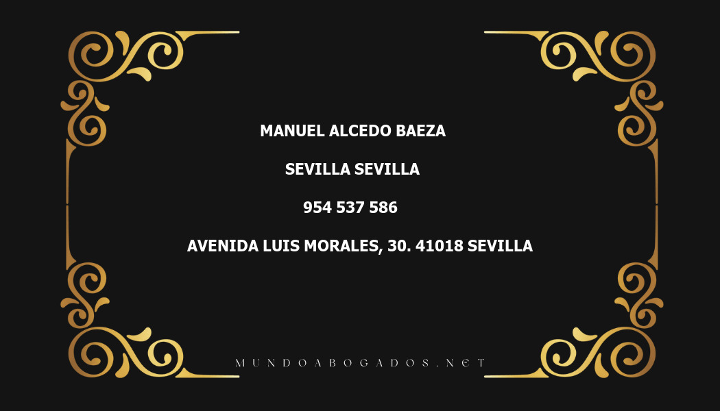 abogado Manuel Alcedo Baeza en la localidad de Sevilla