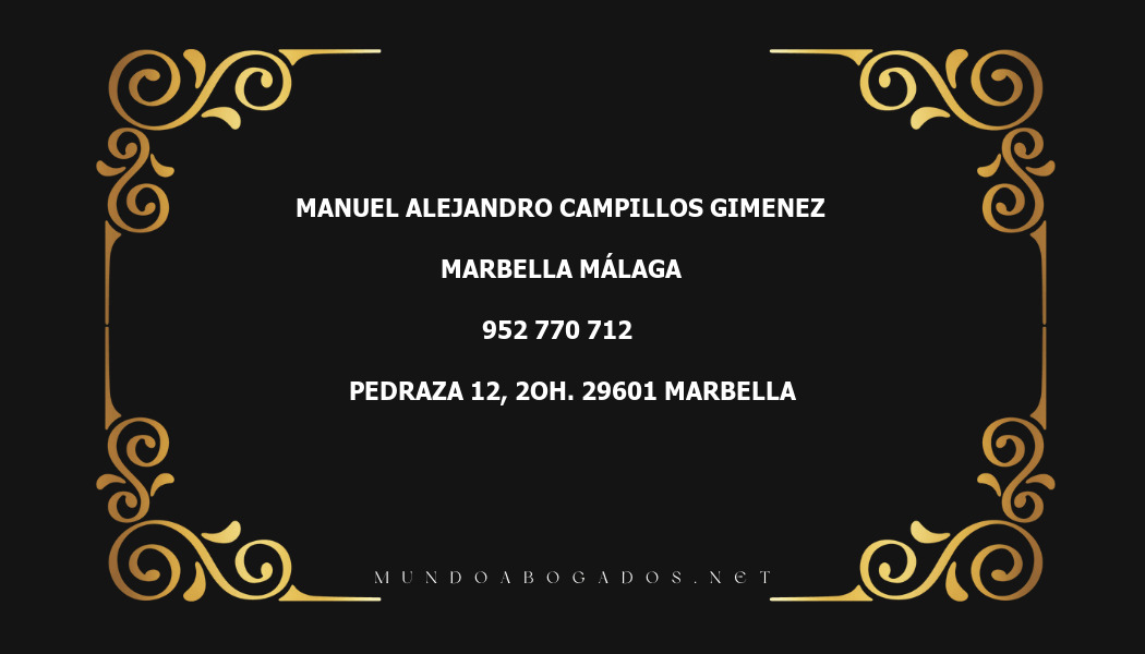 abogado Manuel Alejandro Campillos Gimenez en la localidad de Marbella