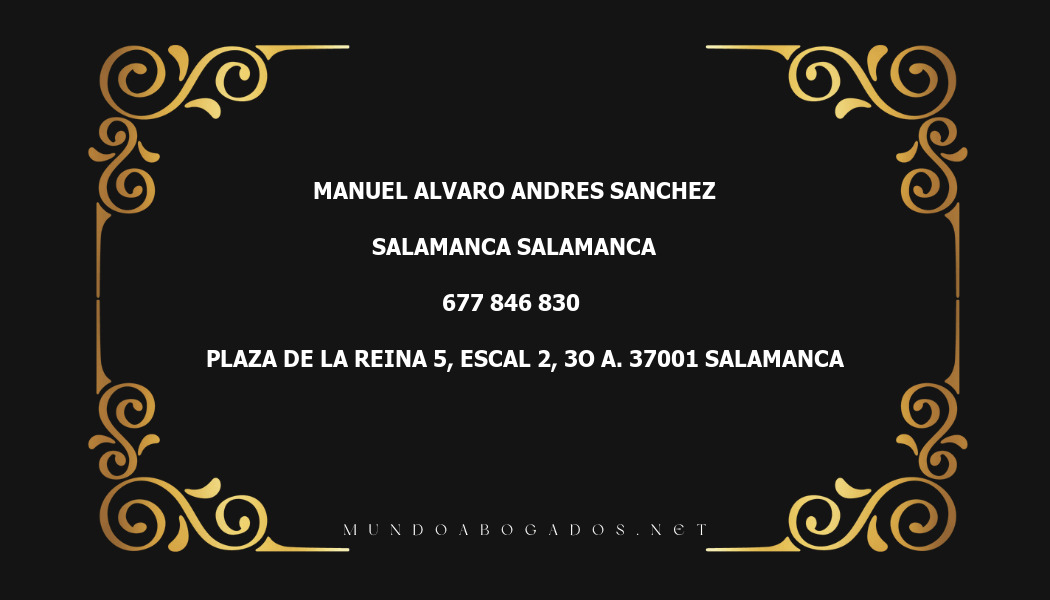 abogado Manuel Alvaro Andres Sanchez en la localidad de Salamanca