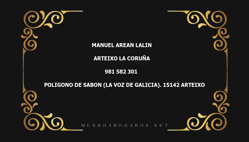 abogado Manuel Arean Lalin en la localidad de Arteixo