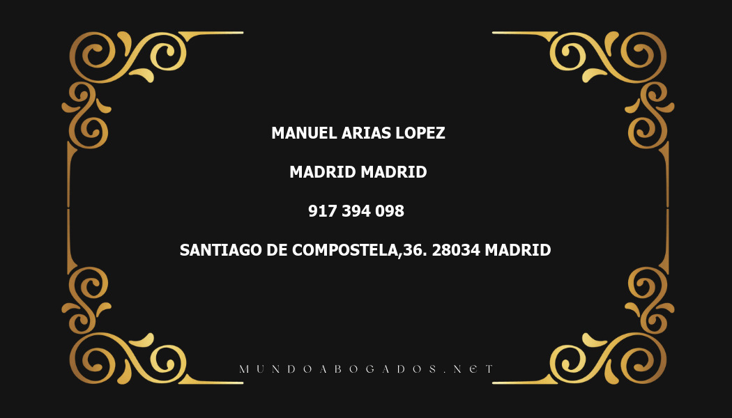 abogado Manuel Arias Lopez en la localidad de Madrid