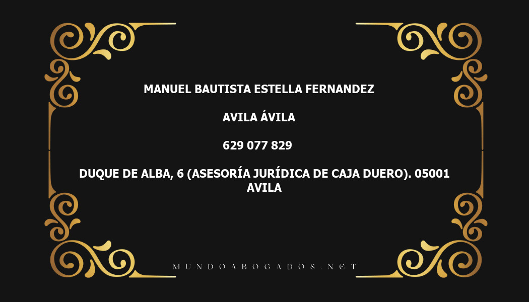 abogado Manuel Bautista Estella Fernandez en la localidad de Avila