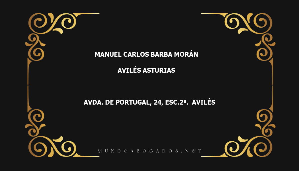 abogado Manuel Carlos Barba Morán en la localidad de Avilés