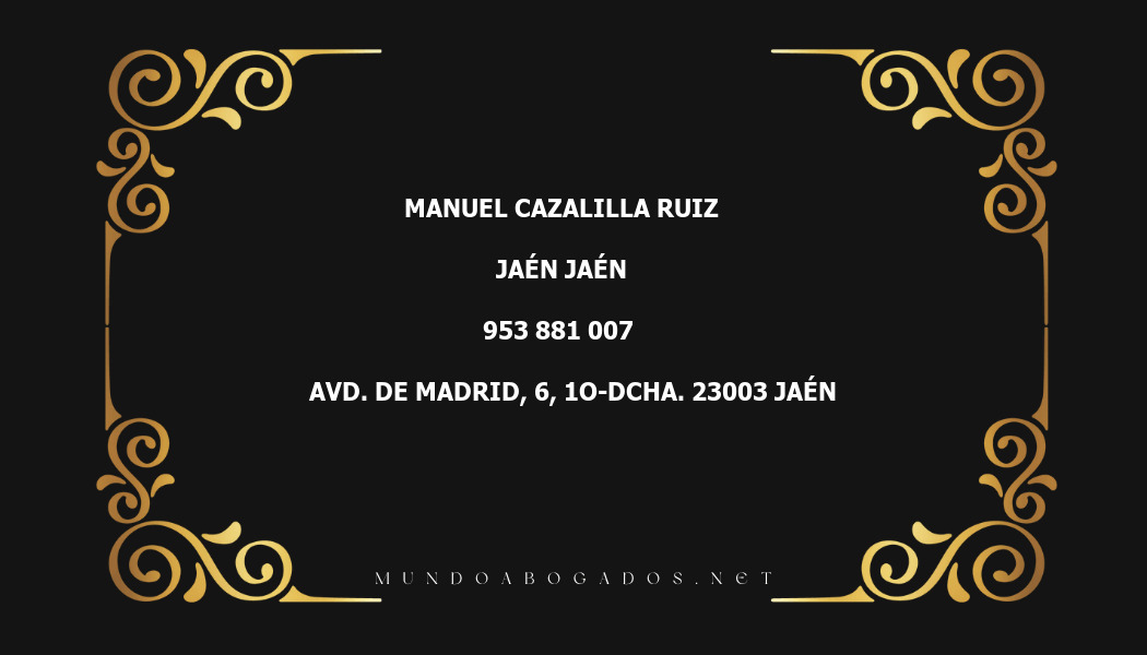 abogado Manuel Cazalilla Ruiz en la localidad de Jaén