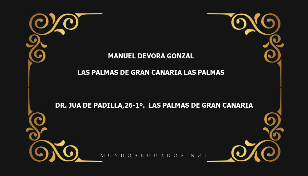 abogado Manuel Devora Gonzal en la localidad de Las Palmas de Gran Canaria