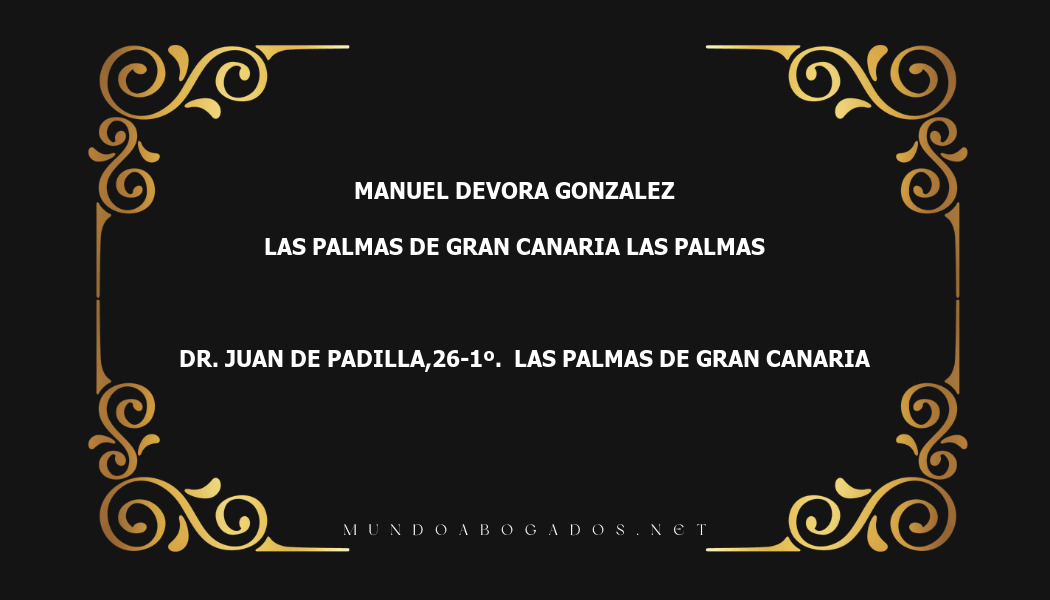 abogado Manuel Devora Gonzalez en la localidad de Las Palmas de Gran Canaria