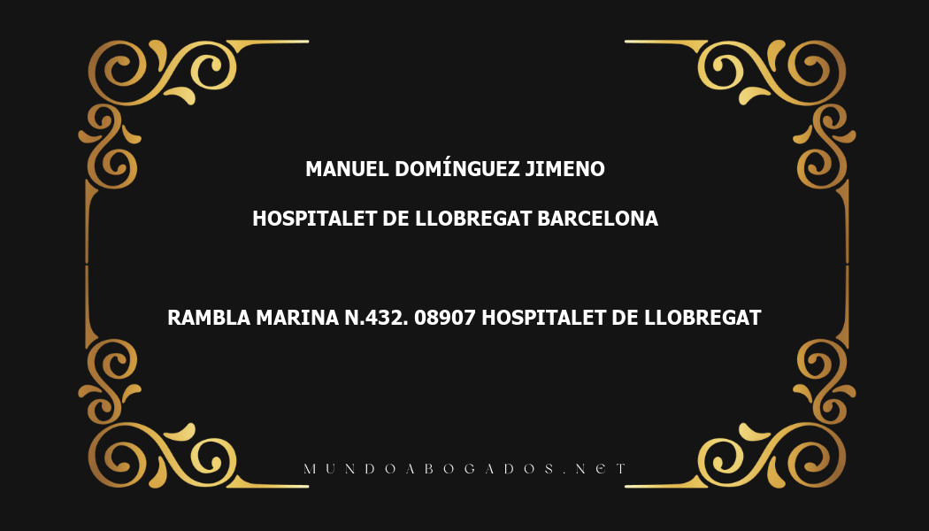 abogado Manuel Domínguez Jimeno en la localidad de Hospitalet de Llobregat