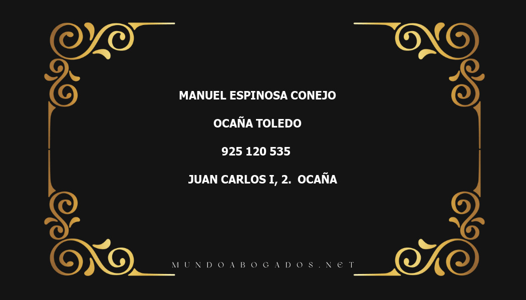 abogado Manuel Espinosa Conejo en la localidad de Ocaña