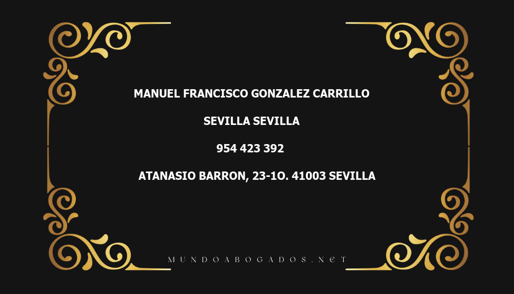 abogado Manuel Francisco Gonzalez Carrillo en la localidad de Sevilla