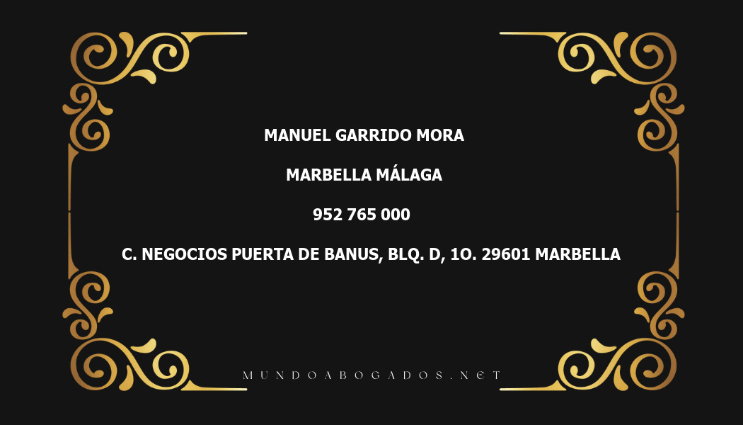 abogado Manuel Garrido Mora en la localidad de Marbella