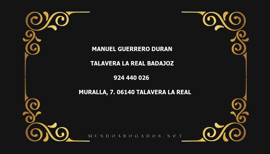 abogado Manuel Guerrero Duran en la localidad de Talavera La Real