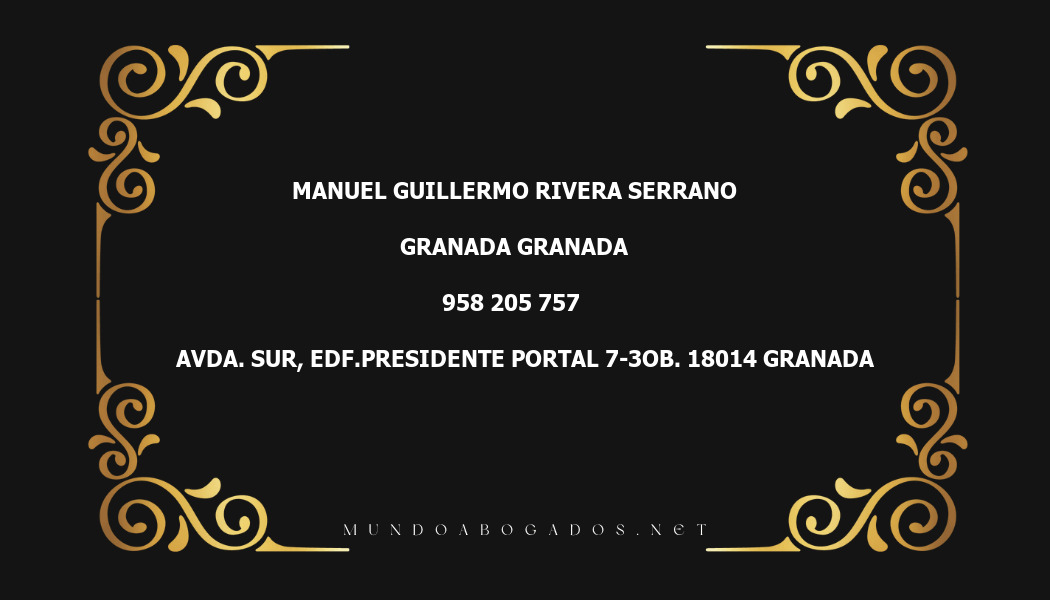 abogado Manuel Guillermo Rivera Serrano en la localidad de Granada