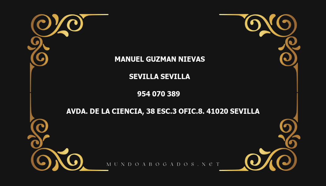 abogado Manuel Guzman Nievas en la localidad de Sevilla