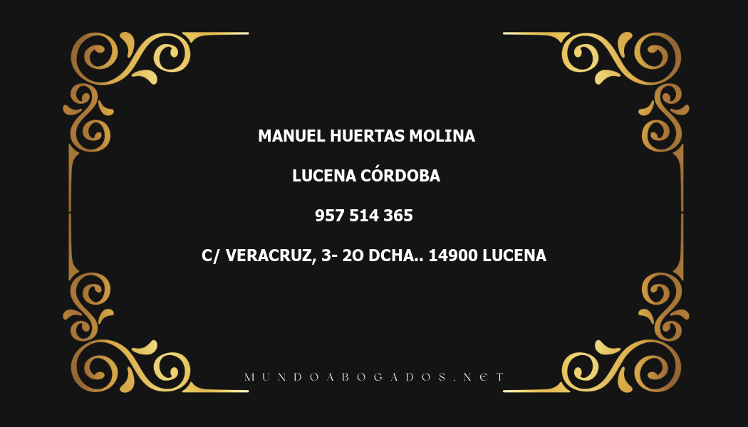 abogado Manuel Huertas Molina en la localidad de Lucena