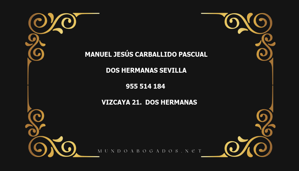 abogado Manuel Jesús Carballido Pascual en la localidad de Dos Hermanas