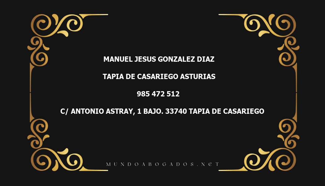 abogado Manuel Jesus Gonzalez Diaz en la localidad de Tapia de Casariego