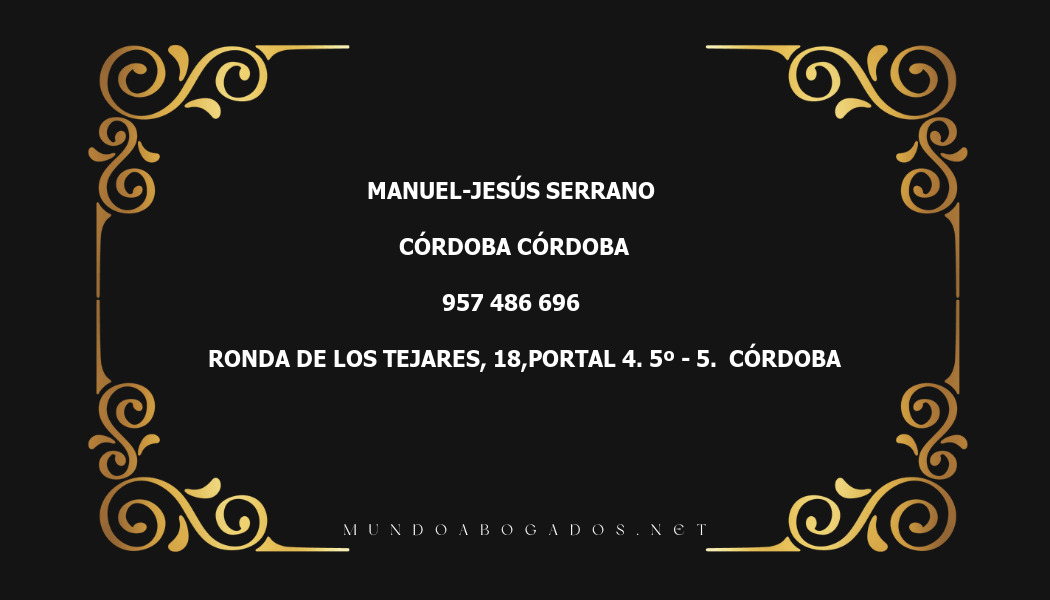 abogado Manuel-Jesús Serrano en la localidad de Córdoba