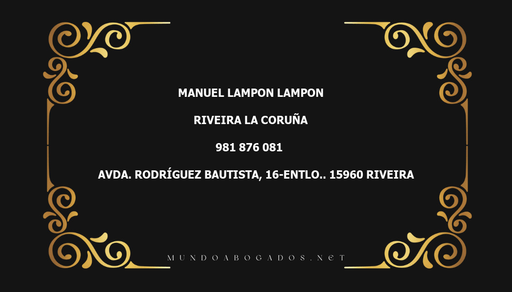 abogado Manuel Lampon Lampon en la localidad de Riveira