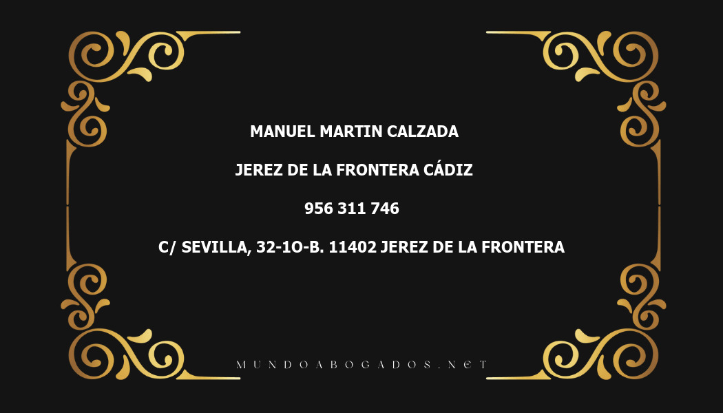 abogado Manuel Martin Calzada en la localidad de Jerez de la Frontera