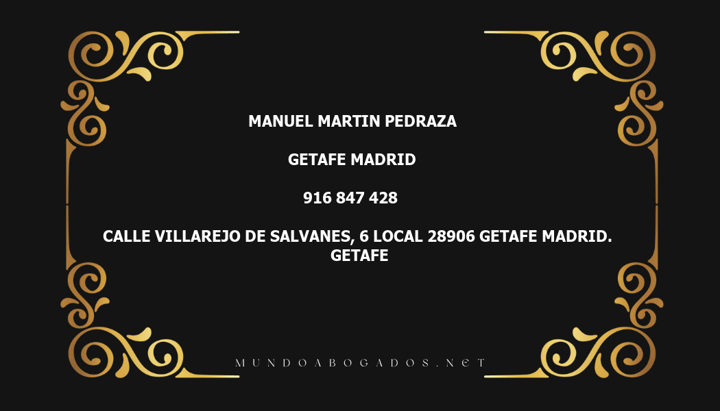 abogado Manuel Martin Pedraza en la localidad de Getafe