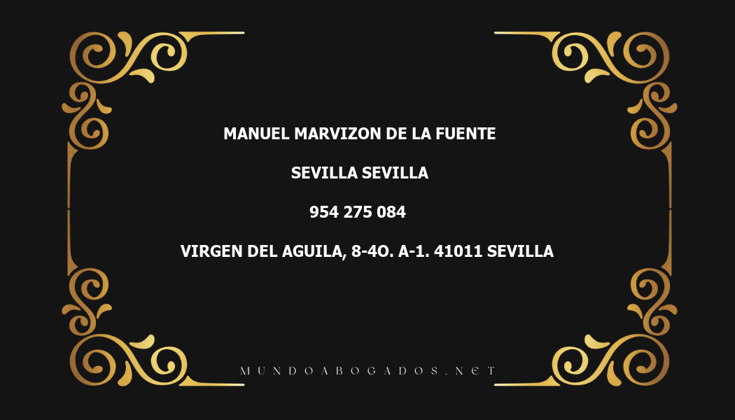 abogado Manuel Marvizon De La Fuente en la localidad de Sevilla