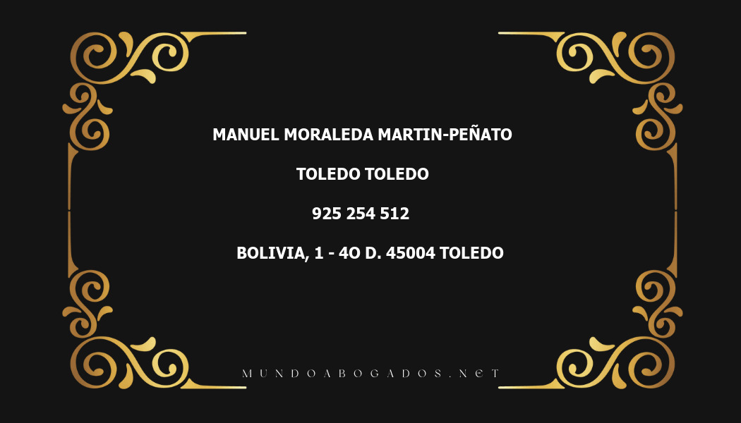 abogado Manuel Moraleda Martin-Peñato en la localidad de Toledo