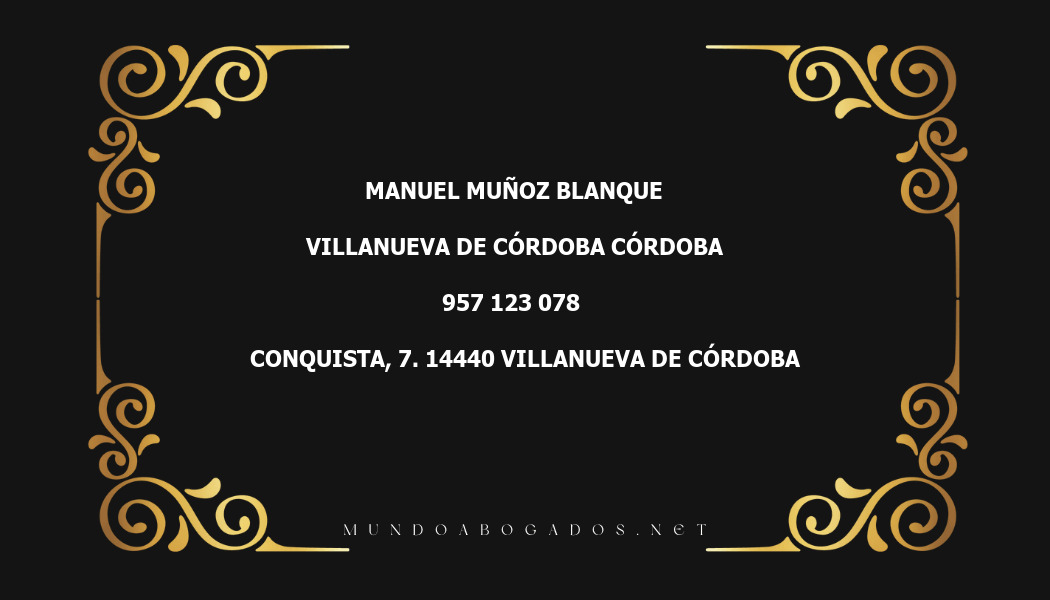 abogado Manuel Muñoz Blanque en la localidad de Villanueva de Córdoba