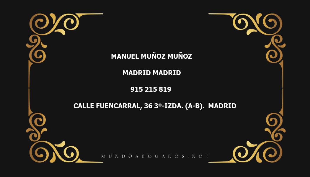 abogado Manuel Muñoz Muñoz en la localidad de Madrid