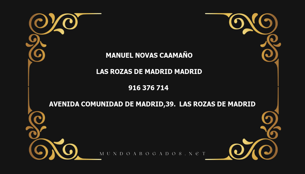 abogado Manuel Novas Caamaño en la localidad de Las Rozas de Madrid