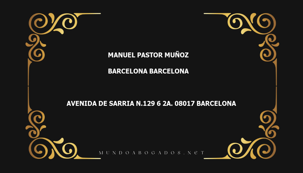 abogado Manuel Pastor Muñoz en la localidad de Barcelona