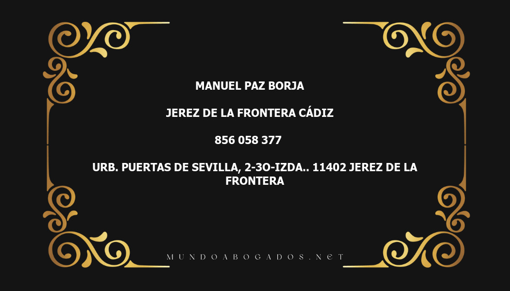 abogado Manuel Paz Borja en la localidad de Jerez de la Frontera