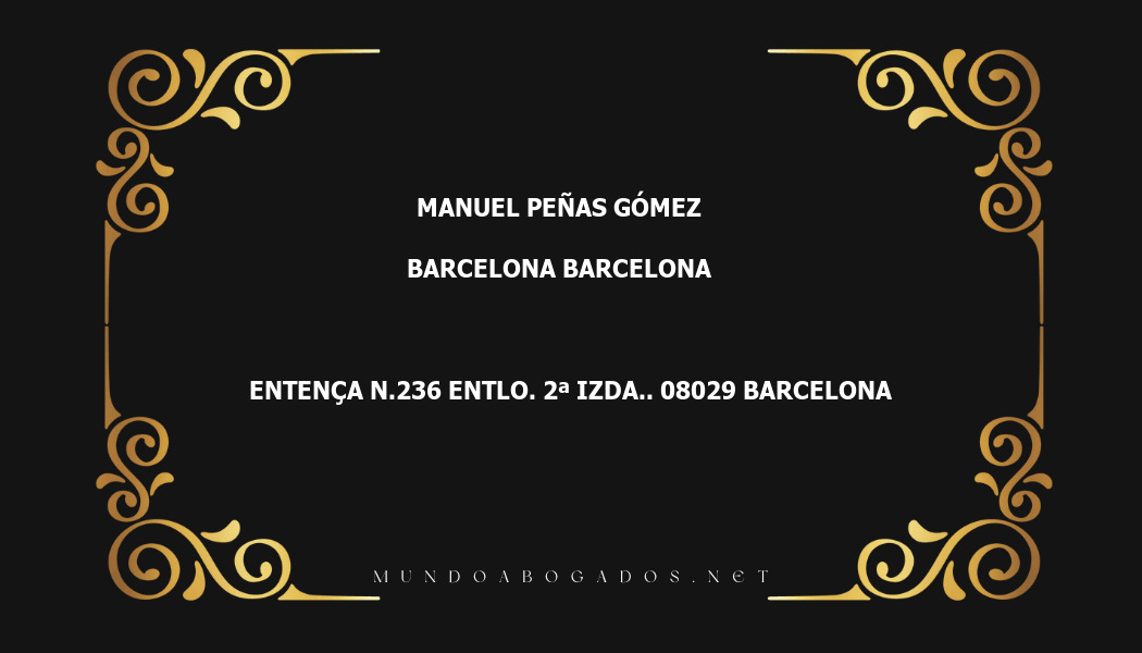 abogado Manuel Peñas Gómez en la localidad de Barcelona