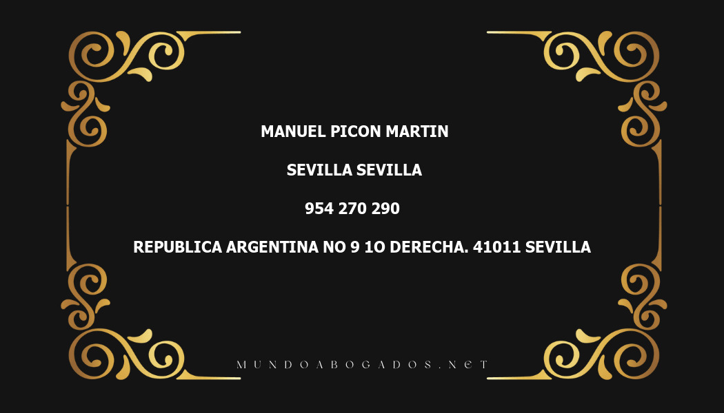 abogado Manuel Picon Martin en la localidad de Sevilla