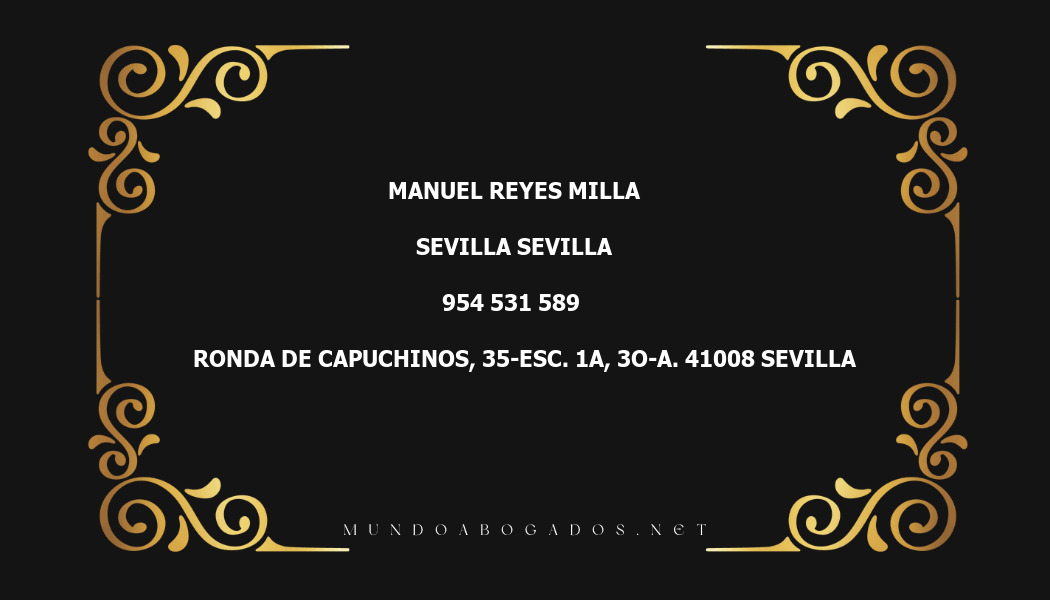 abogado Manuel Reyes Milla en la localidad de Sevilla