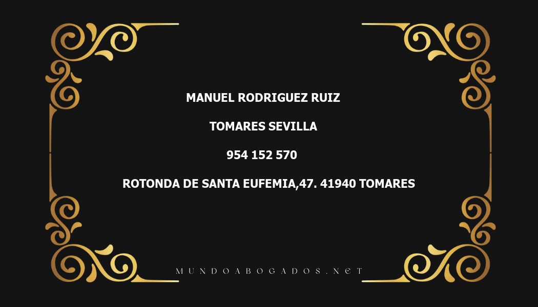 abogado Manuel Rodriguez Ruiz en la localidad de Tomares