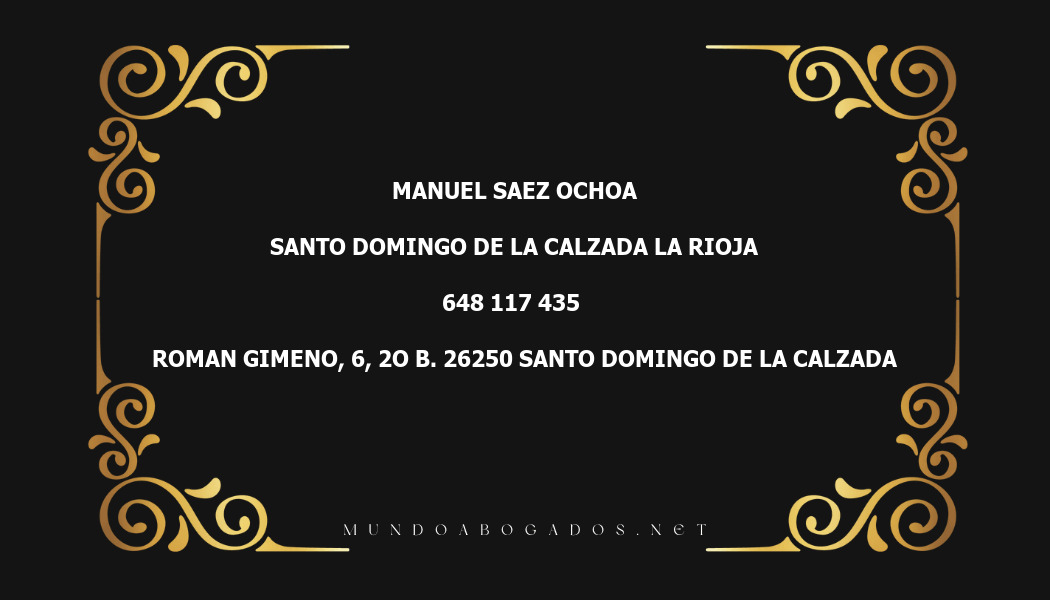 abogado Manuel Saez Ochoa en la localidad de Santo Domingo de la Calzada