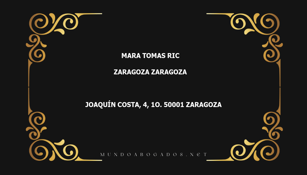 abogado Mara Tomas Ric en la localidad de Zaragoza