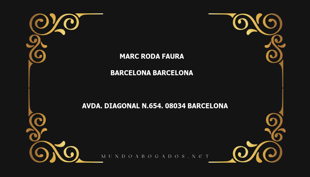 abogado Marc Roda Faura en la localidad de Barcelona