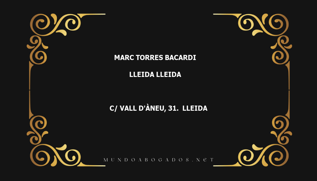 abogado Marc Torres Bacardi en la localidad de Lleida