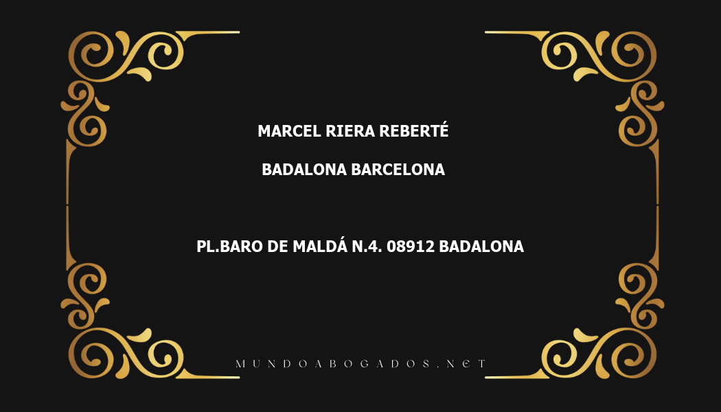 abogado Marcel Riera Reberté en la localidad de Badalona